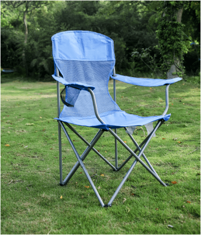Outdoo Ozark Trail Basic Quad Folding Outdoor Camp Chair with Cup Holder Black 