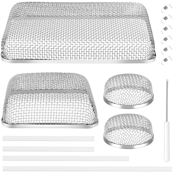 RV Furnace Vent Screen, Bug Screens Heater Vent Cover for Camper with Installation Tool and Silicone Rubber, 4 Pack