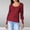 Red, variant on AXXD Basic Blouses for Women Business Casual Summer 2024 Lace Trendy Round-Neck Long Sleeve Casual T-shirt Top Solid Blouse
