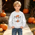 thumbnail image 5 of Fancifize Boys Girls Cute Ghost Graphic Fleece Sweatshirts, Halloween Holiday Print Pullover Tops for Kids 2-15 Years, 5 of 6