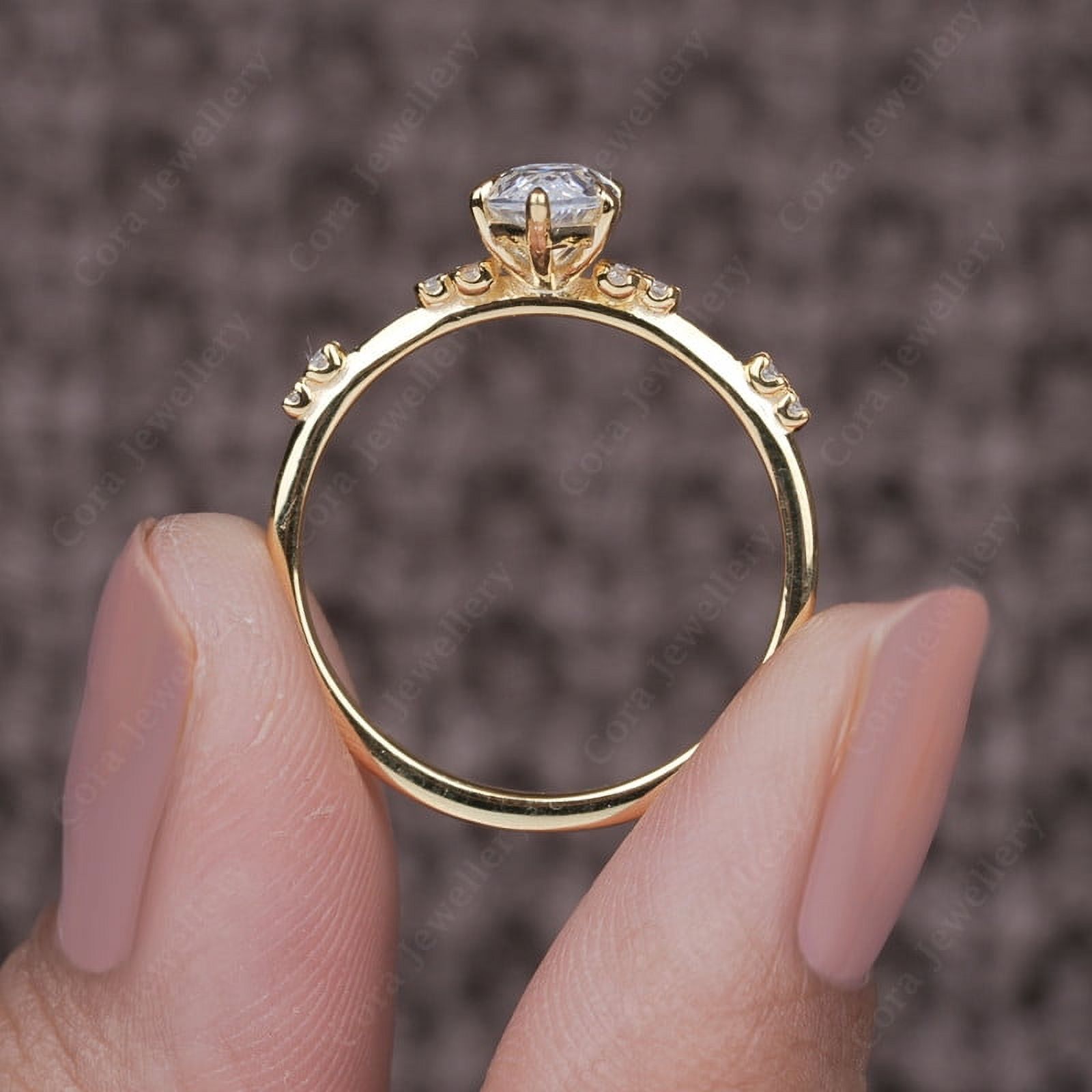 Cora Jewellery Art Deco 1.0CT Marquise Cut Engagement Ring for Women, 10K Yellow Gold, 5 US