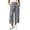 Gray, variant on Lmueinov 2026 Women's Drawstring Elastic High Waist Cotton Linen Cropped Wide Leg Pants, Side Button Decor Loose Capri Casual Trousers Summer Daily Vacation Wear S-XXL
