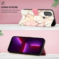 thumbnail image 3 of Allytech Moto G Pure 2022 Case Wallet, Stylish Marble Folding Kickstand Full Body Protection Shockproof Cards Pocket Wrist Strap Wallet Cover for Motorola Moto G Pure 2022 - Grid Marble, 3 of 7