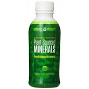 Angle View: Natural Vitality Plant-Sourced Minerals Liquid, Organic Green Apple, 16 OZ