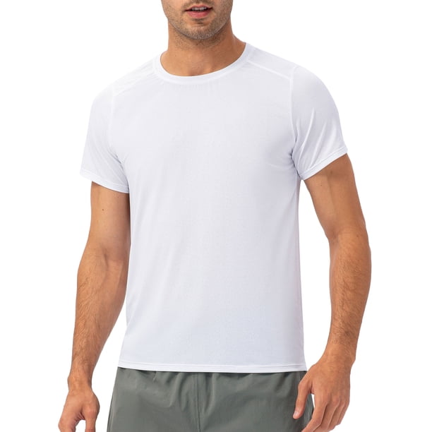 Camiseta deportiva para hombre, camisetas de manga corta para correr, cuello redondo, Fitness