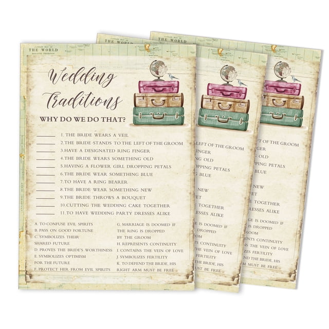 Inkdotpot 50-PackTravellingWhy Do We Do That Bridal Wedding ShowerGameBachelorette Party ActivityGameCards