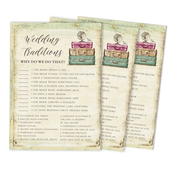 Inkdotpot Lot de 50 Travelling Why Do We Do That Jeu de Douche de Mariage Bachelorette Activité de Fête