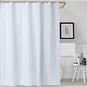 Zstar Waffle Plaid Fabric Waterproof Bathroom Shower Curtain, 72"x72", Pack of 2, White