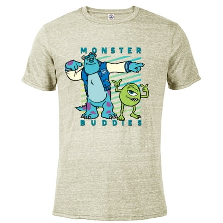 

Disney PIXAR Sulley and Mike Wazowski Monster Buddies T-Shirt- Short Sleeve Blended T-Shirt for Adults - Customized-Putty Snow Heather