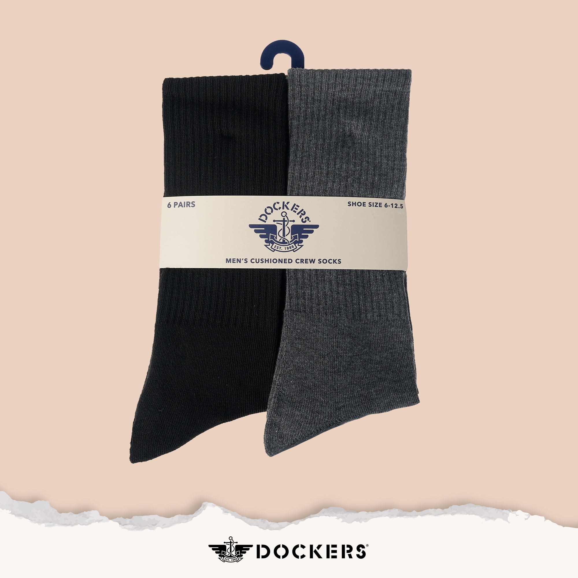 Dockers Men's Performance Socks - 6-Pairs Cushioned Athletic & Dress Crew Socks for Men - Black 60 Dockers Men's Performance Socks - 6-Pairs Cushioned Athletic & Dress Crew Socks for Men - Black 60