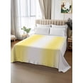 thumbnail image 2 of Lemon Yellow White King Size Flat Sheet, Wrinkleproof & Fadeproof Cooling Flat Bed Sheet Only, Gradient Vertical Stripes Geometric Breathable Soft Bedding Top Sheets 105 x 98 Inches, 2 of 8