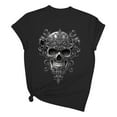 thumbnail image 2 of Miqool Shirts for Women Gothic Skeleton Print Vintage Graphic Casual Cotton Tops Funny Workout Athletic Shirts, 2 of 3