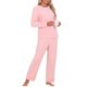 thumbnail image 2 of INSPIRAR CHIC Conjuntos de Sudadera para Mujeres de 2 Piezas, Conjuntos de Lounge de Franela Difusa, Suéter, Pantalones, Conjuntos de Pijama 3XL Rosa, 2 of 6