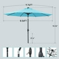 thumbnail image 6 of Ainfox 10ft Patio Umbrella Outdoor Solar Powered with  LED Lights and 8 Sturdy Ribs Without Base(Bule), 6 of 9