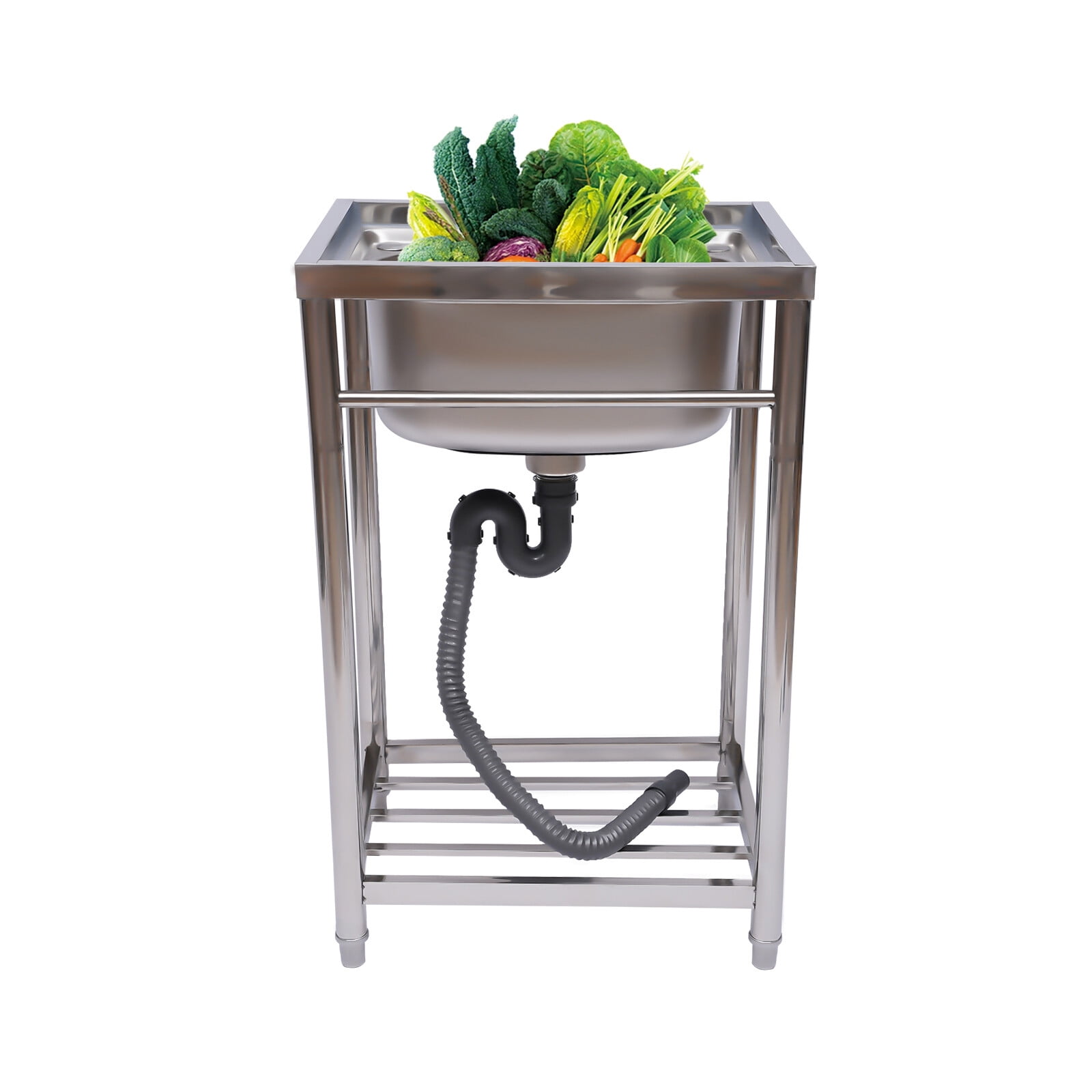 Commercial Stainless Steel Kitchen Utility Sink - 55*45*85cm 132lbs Capacity for Kitchens, Bars, Restaurants