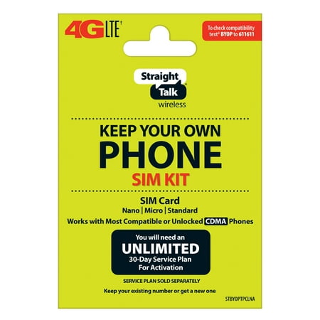 Straight Talk SIM Card for Verizon Tower CDMA Network 3-in1 Cut (Best Sim For Usa)