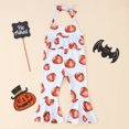 thumbnail image 4 of Adeawade Girls Romper 24 Months Halloween Romper Hallowmas Jumpsuit Pumpkin Print Sleeveless Playsuit For Baby Casual Party Outfit Casual Daily Wear White, 4 of 6