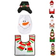 thumbnail image 4 of Papá Noel Cubierta de asiento de inodoro Alfombra Juego de cubierta de tanque Elf Muñeco de nieve Elk Decoraciones navideñas Hogar Baño Noticed JR0857-02, 4 of 7