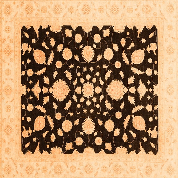 Ahgly Company Indoor Square Oriental Orange Traditional Area Rugs, 8' Square