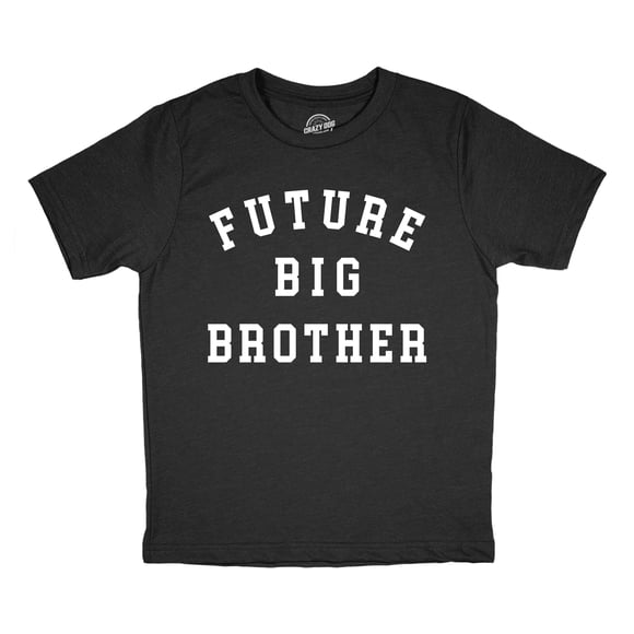 Youth Future Big Brother T Shirt Funny Sibling New Baby Joke Tee for Kids (Heather Black - Future Big Brother) - S