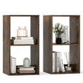 thumbnail image 1 of Gymax 2PCS 2-Cube Bookcase w/ Anti-tip Kit 2-Tier Open Back Bookshelf for Bedroom Brown, 1 of 10
