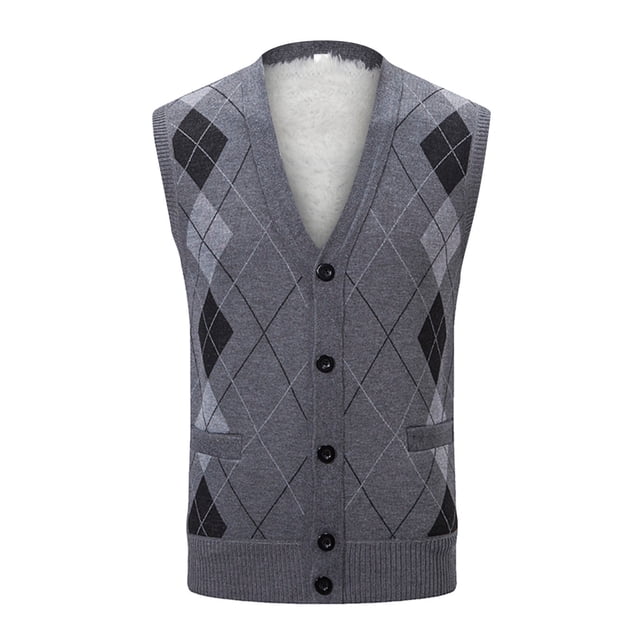 Cardigan en Laine Tricoté avec Poche Imprimé Mode Automne et Hiver pour Hommes