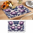 thumbnail image 6 of Spring Flowers Placemats Set of 12, Rustic Oil Painting Purple Pink Floral Black Leaf Linen Texture Non-Slip Place Mats Washable Table Mats for Kitchen Dining Table Decorations Indoor/Outdoor, 6 of 9