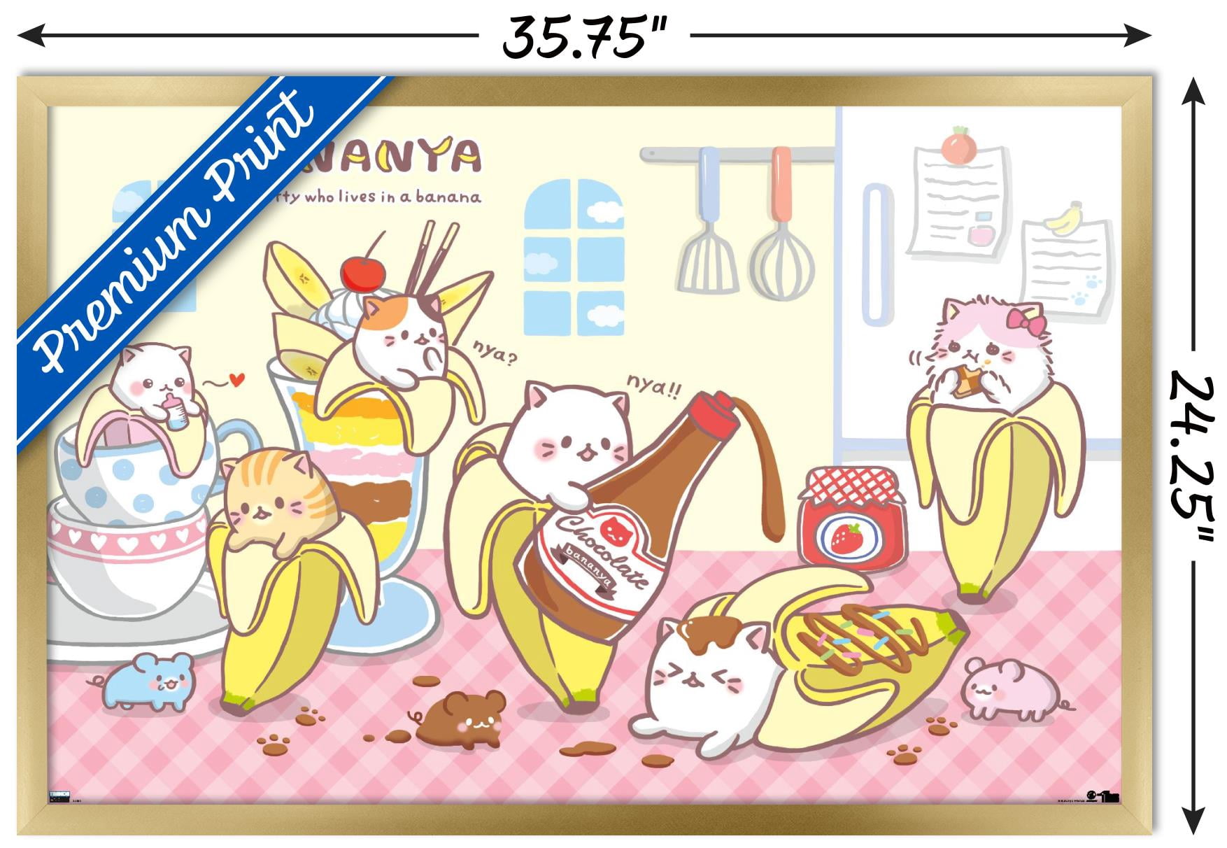 Bananya - Chocolate Wall Poster, 22.375" x 34" Framed