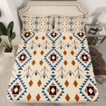 thumbnail image 2 of Homewish Vintage Boho Aztec Queen Sheet Sets for Adult, Wheat Abstract Ombre Flat Sheet, Hippie Mandala Style Queen Fitted Sheet, Ultra Soft Bedroom Decor, 4pcs, 2 of 7