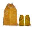 thumbnail image 1 of figatia Tablier de Soudage Unisexe & Gants - Cuir de Vache Résistant aux Flammes - Bavoir pour, 1 of 5