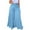 Sky Blue, variant on Womens Pants Casual Women's Fashion Casual Solid Chiffon Pockets Elastic Waist Double Layer Crinkle Wide Leg Pants Trousers Flare Trousers Womens Pants