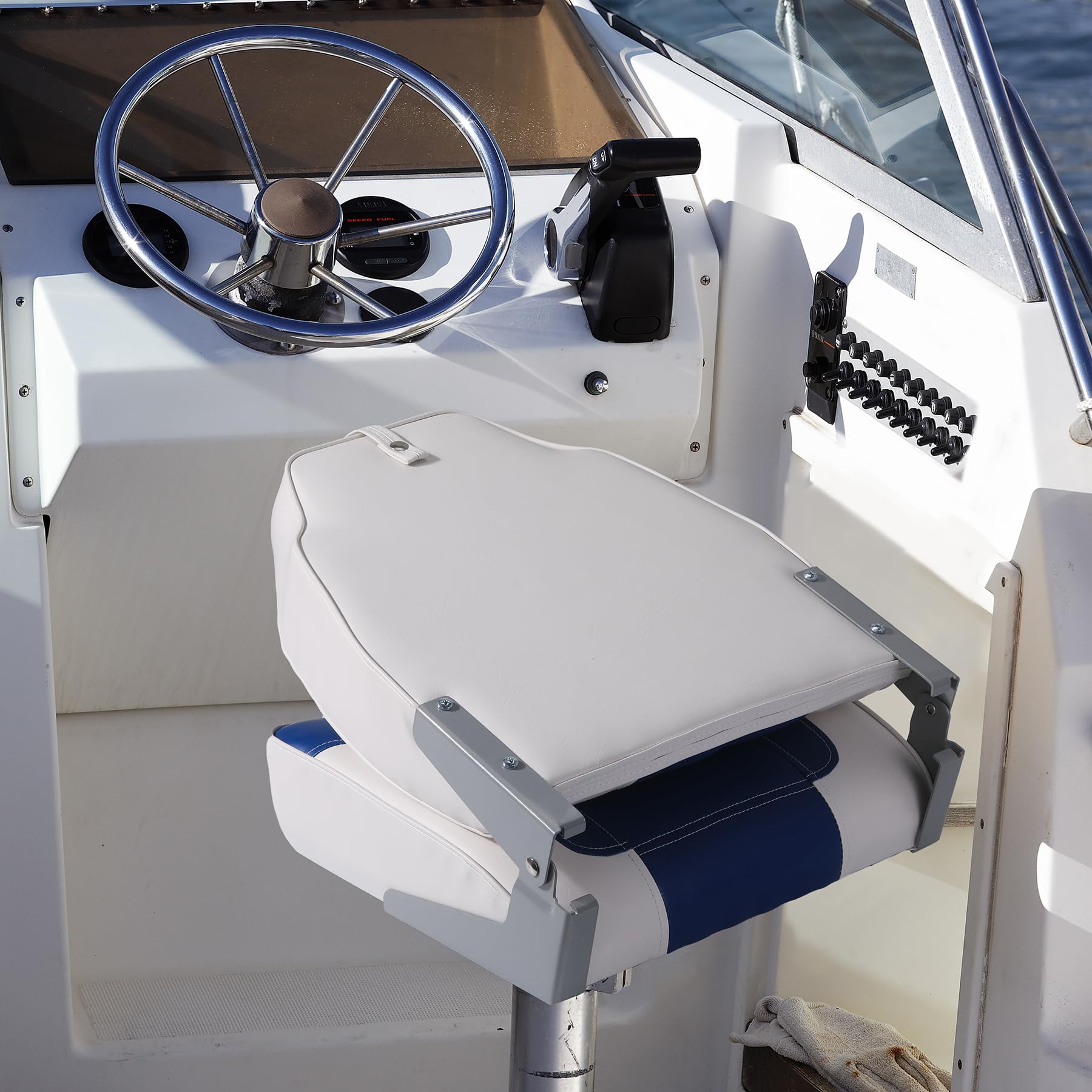 M optimized Set of 2 Premium High Back Folding Boat Seat, Marine Seats for Fishing, Sightseeing, Speedboats, Canoes