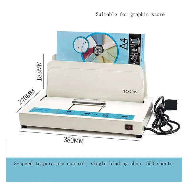Machine de Reliure à Chaud pour Soumissions, Certificat Financier A4, Enveloppe de Carnet, Machine de Reliure Automatique à Colle, Perforation à Pointe