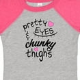 thumbnail image 4 of Inktastic Pretty Eyes and Chunky Thighs Pink Hearts Boys or Girls Baby Bodysuit, 4 of 5