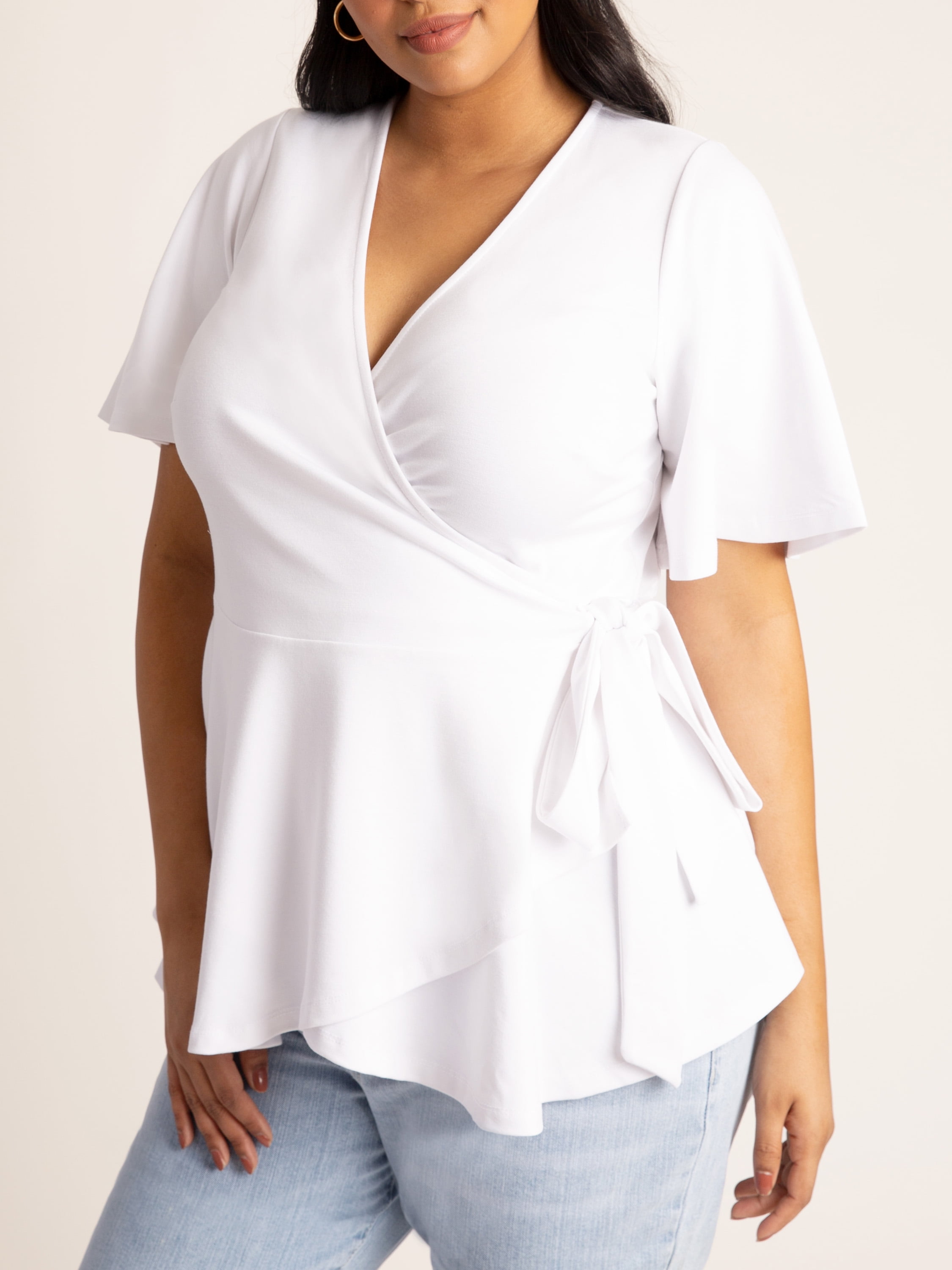wrap peplum top