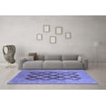 thumbnail image 3 of Ahgly Company Machine Washable Indoor Rectangle Oriental Blue Industrial Area Rugs, 5' x 8', 3 of 4