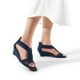 thumbnail image 6 of DREAM PAIRS Womens Open Toe Espadrilles Dressy Platform Sandals Slip on Elastic Ankle Strap Wedges Sandals, 6 of 7