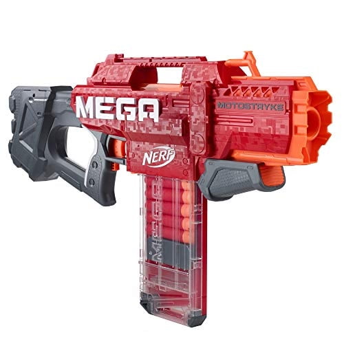 Blaster NERF Mega Motostryke Motorized 10-Dart Incluye 10 Mega Dardos Oficiales y Clip