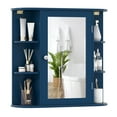thumbnail image 1 of Gymax Multipurpose Mount Wall Surface Storage Cabinet Mirror for Bathroom Blue, 1 of 10