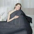 thumbnail image 3 of King Size Goose Feather Fiber and Down Comforter Fluffy Duvet Insert All Season Hotel Luxury Bedding Comforters Soft Medium Warmth 88x104 Inches Dark Grey, 3 of 6
