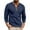 Dark Blue, variant on qucoqpe Men's Cotton Tunic Blouse Tops Casual Long Sleeve Pullover Tee Shirt Lightweight Button Neck Sweatshirt