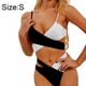 thumbnail image 2 of Traje de baño para mujer, traje de baño sexy dividido, bikini cruzado de dos colores, traje de baño para playa y piscina de verano, 2 of 7