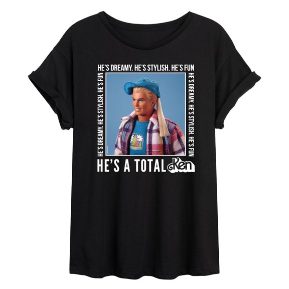 Barbie - Hes A Total Ken - Juniors Oversized Graphic T-Shirt