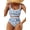 Blue Floral, variant on Women's Bikini Sets Floral Print Whip Stitch 2 Piece Swimsuits High Waisted Scoop Bathing Suits