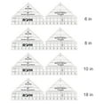 thumbnail image 4 of Creative Ruler 90 Degree Double Strip Ruler Non-Slip Quarter Square Triangle Cutting Guide For Sewing, 4 of 14