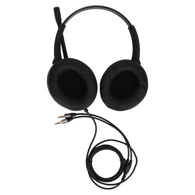 Cell Phone Headset, Low Distortion Dual 3.5mm Jack Communication Headset For Customer Service