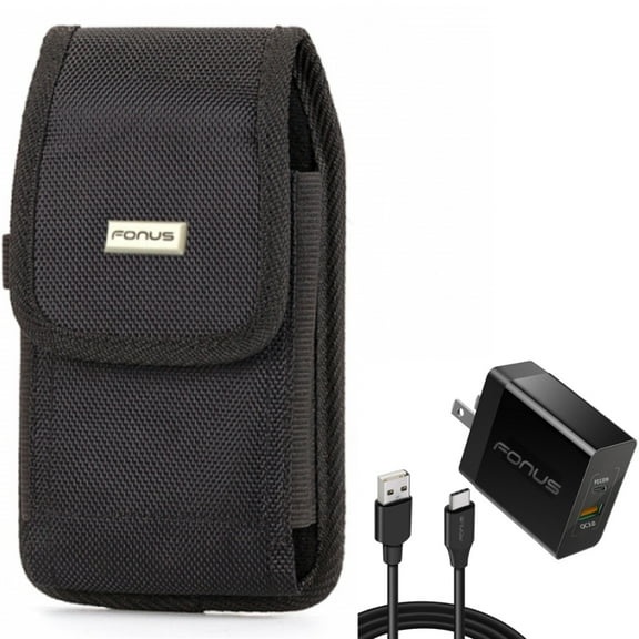 Case Belt Clip & 36W PD Home Charger for Samsung Galaxy S22 Ultra,S21,Ultra,Plus,S20 Plus,Fan Edition,FE 5G - Swivel Holster   Fast Type-C 6ft Long Cable Combo