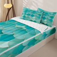thumbnail image 2 of Manfei Mermaid Scale Zipper Twin Comforter Sets with Fitted Sheet and 2 Pillowcases, Gradient Fish Tail Zipper Bedding Set, Turquoise Aqua, Reversible, 4pcs, 2 of 7