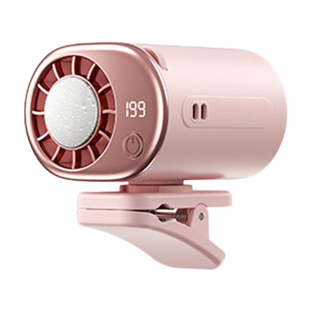Ventilador acondicionado para coche con clip, versátil, con rotación 360 degree, portátil, ideal para camping, oficina, viajes, desplazamientos Rosa