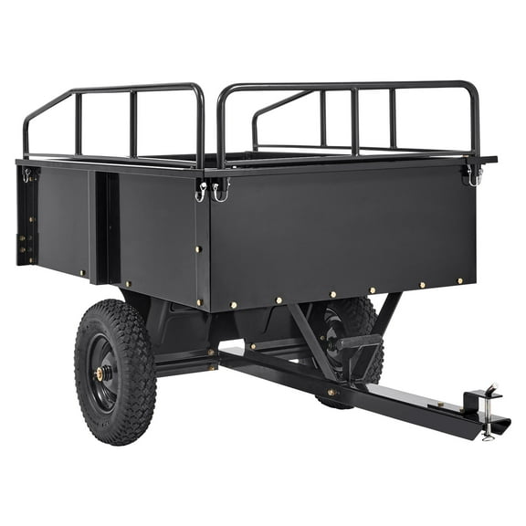 BENTISM Dump Trailer Tow Behind Dump Cart, 750 lbs 15 Cu. Ft, Steel Construction Garden Utility Trailer with Removable Sides